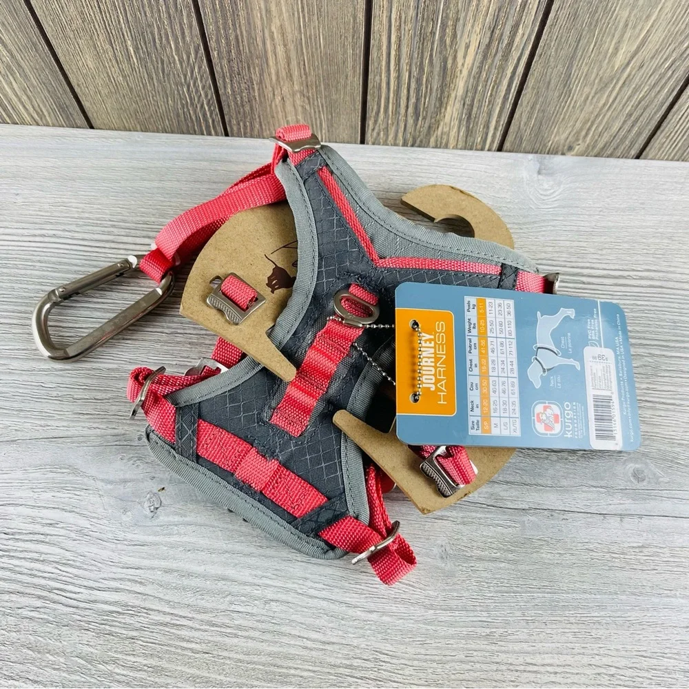 Kurgo Journey Air Harness For Dogs Grey/Pink Vest Harnesses For Dogs Small NEW